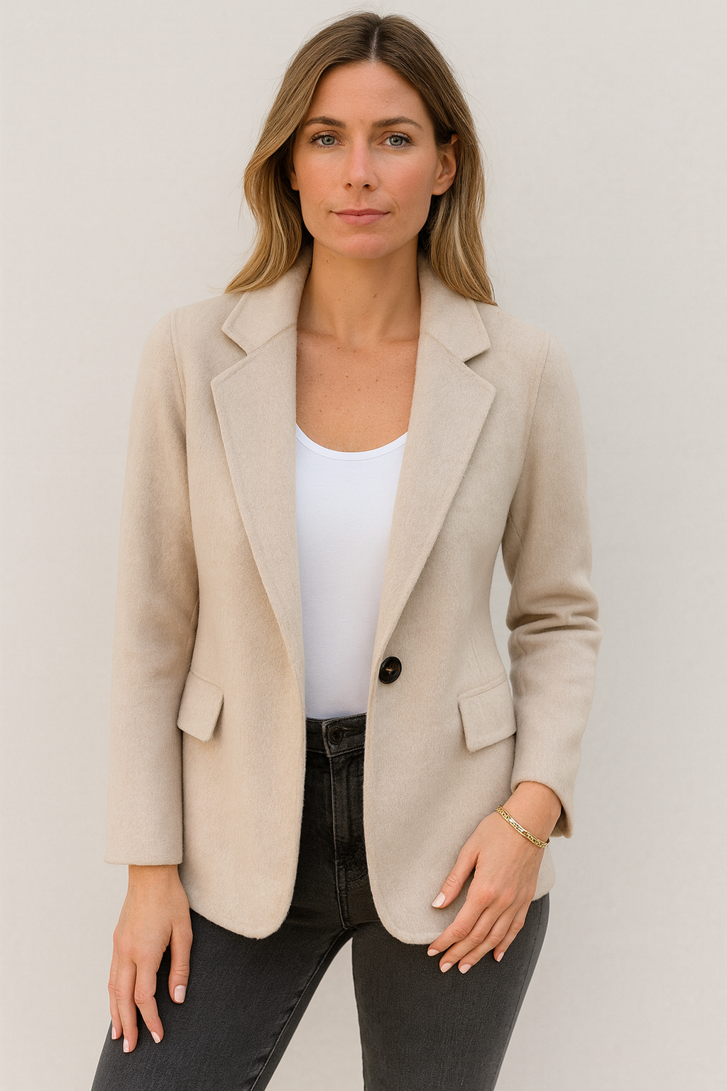 Valentina Manteau Femme Long Manteau Laine Mélangée Chaud Élégant Coupe Moderne, vue 7