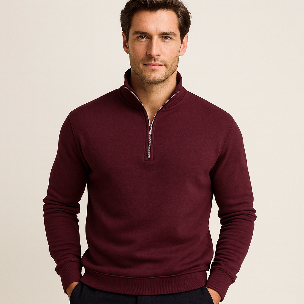 Lorence Pull Demi-Zip Homme Maille Douce Moderne avec Coupe Élégante et Confortable