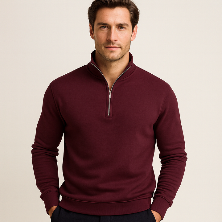 Lorence Pull Demi-Zip Homme Maille Douce Moderne avec Coupe Élégante et Confortable