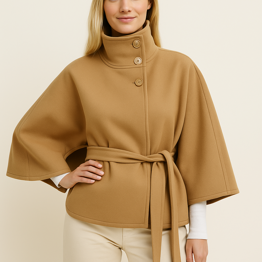 Lilia Milano Veste Femme à Manches Chauve-Souris Manteau Épais en Polyester Chaud au Design Moderne Élégant