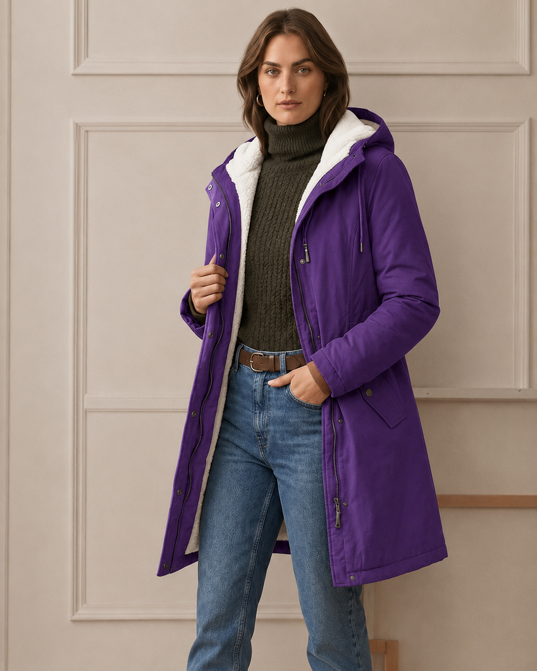 Parka d'Hiver Doublée en Polaire pour femme, vue 24