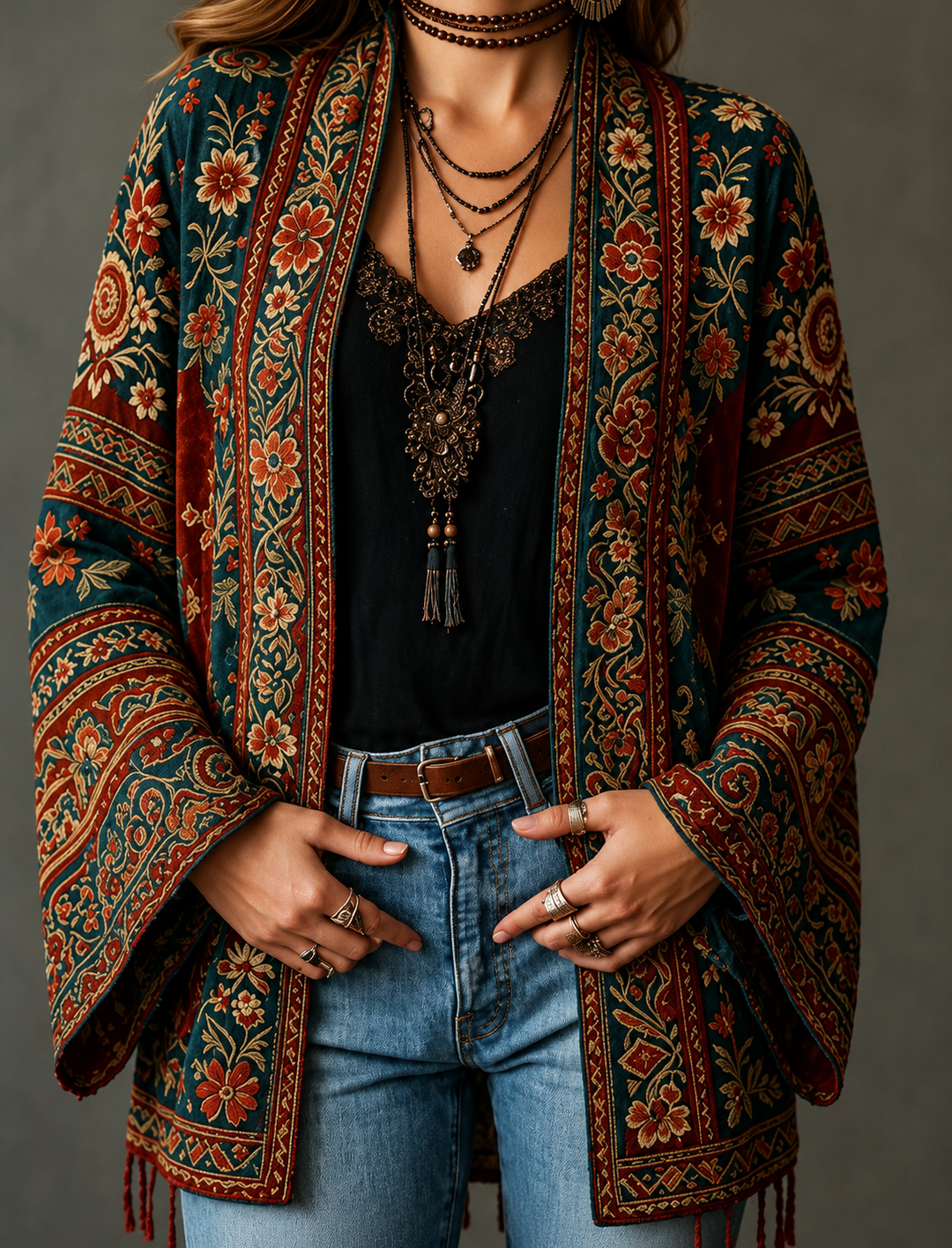 Veste Boho en Velours pour femme, vue 11