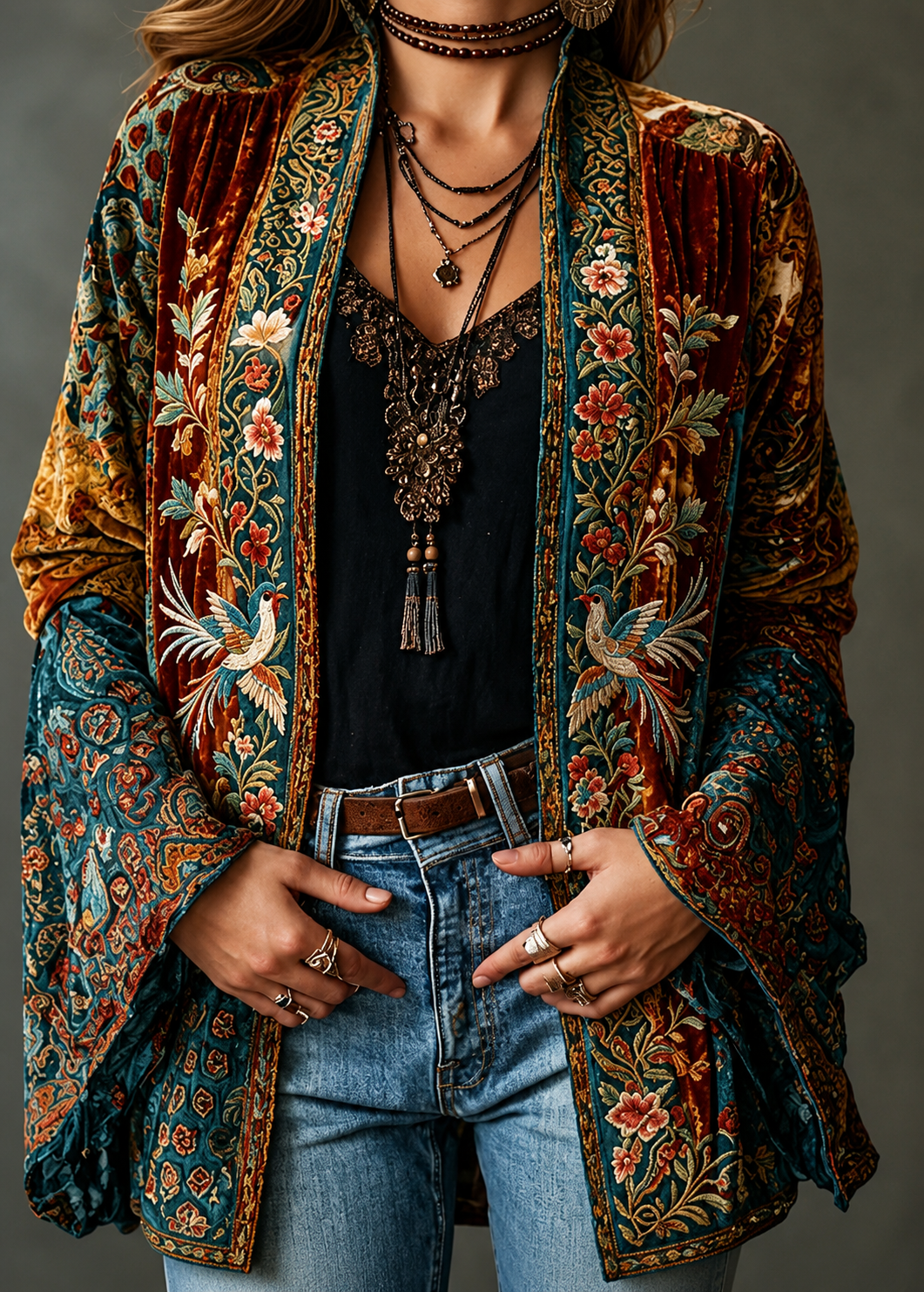 Veste Boho en Velours pour femme, vue 12