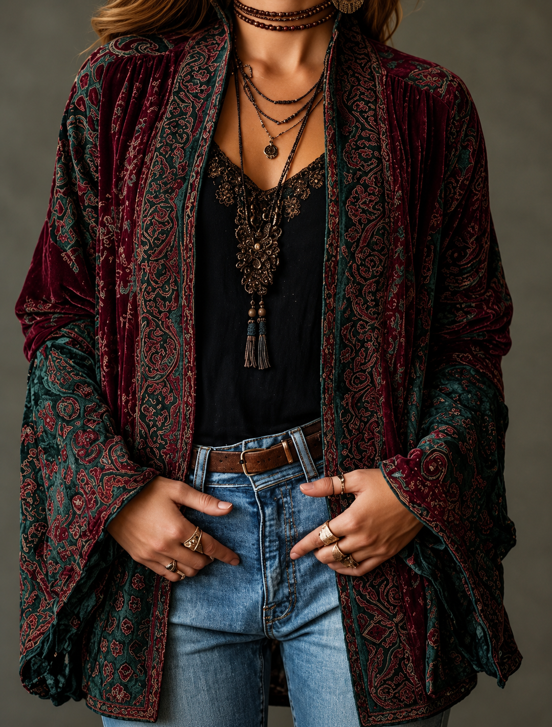 Veste Boho en Velours pour femme, vue 17