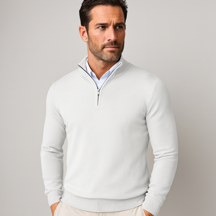 Zane Pull à Col Zippé Homme Maille Mélange Coton Douce avec Coupe Moderne & Confort Toutes Saisons, vue 19