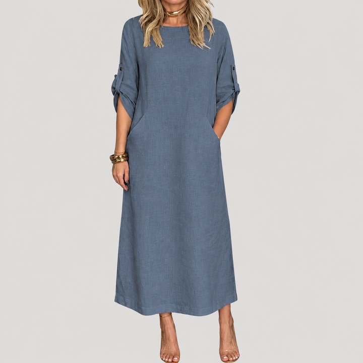 Robe Longue Décontractée Manches Longues Femme