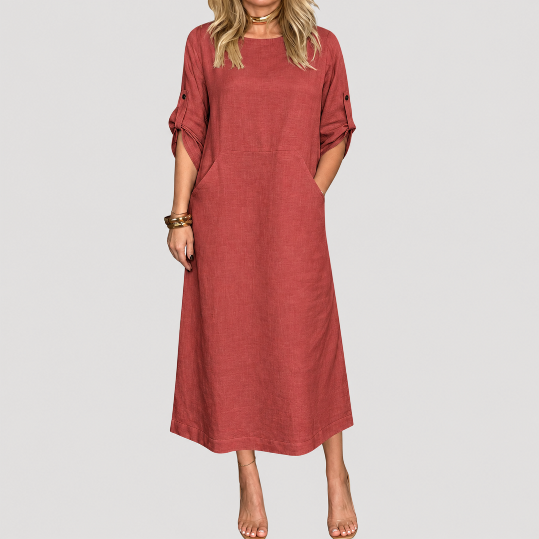 Robe Longue Décontractée Manches Longues Femme