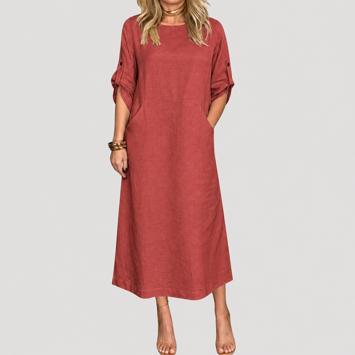 Robe Longue Décontractée Manches Longues Femme