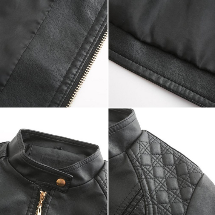 Janiyah Veste Femme en Cuir Col Montant Chic, Fermetures Éclair & Style Moderne Élégant, vue 8