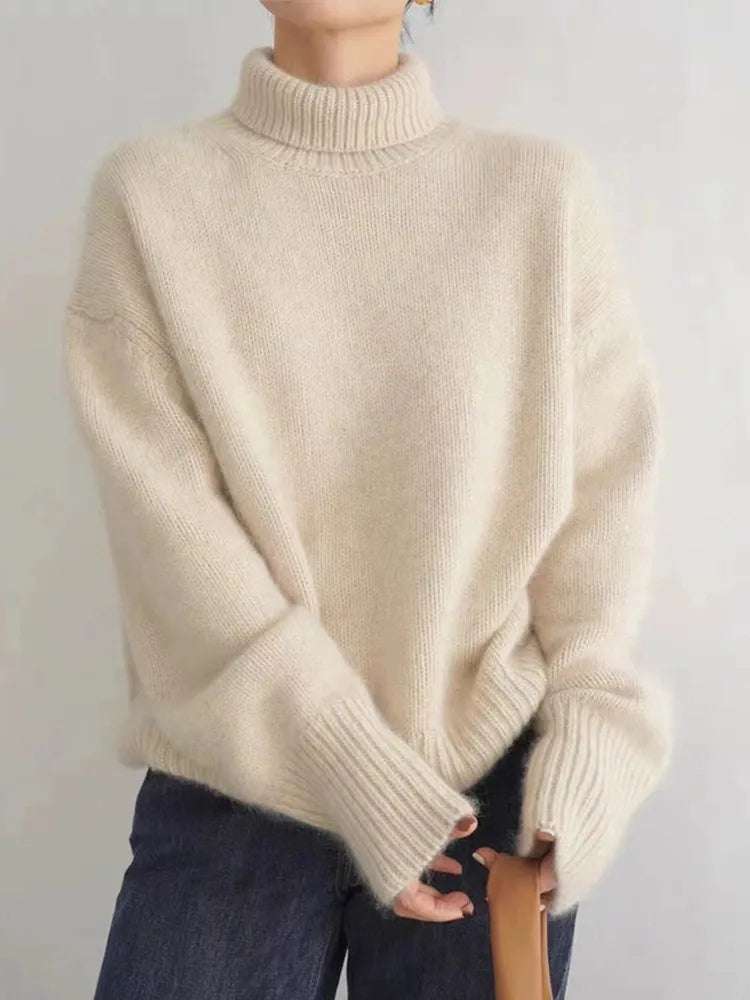 Lynn Pull Femme Col Roulé en Laine Douce & Élégant pour Look Chic d’Hiver, vue 2