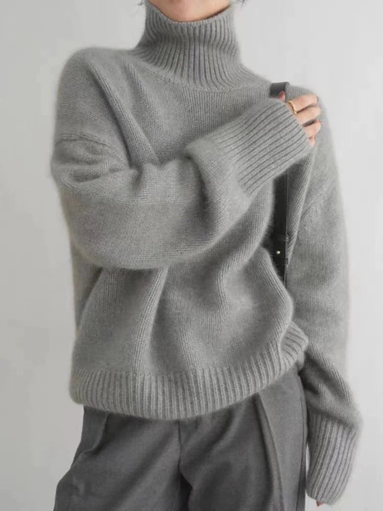 Lynn Pull Femme Col Roulé en Laine Douce & Élégant pour Look Chic d’Hiver, vue 3