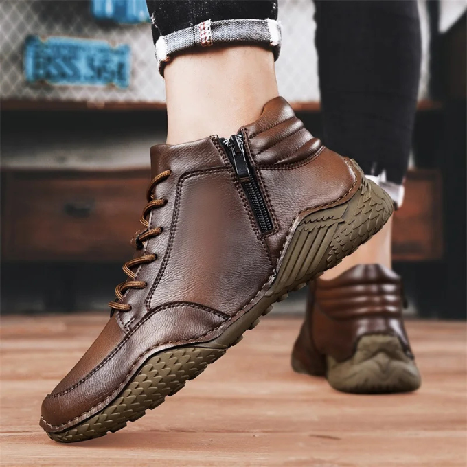 BOTTES EN CUIR ROBUSTES POUR HOMMES