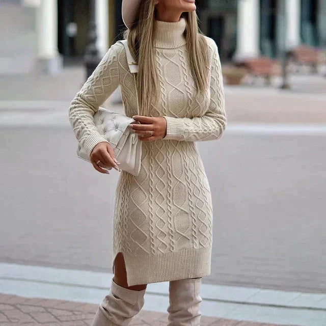Aline Vienna Robe Pull Hivernale Femme Robe Midi Chaude en Maille avec Coupe Classique Confortable, vue 3