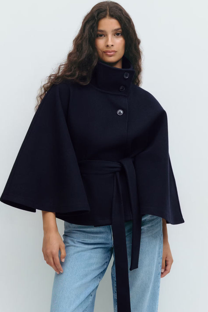 Lilia Milano Veste Femme à Manches Chauve-Souris Manteau Épais en Polyester Chaud au Design Moderne Élégant, vue 5