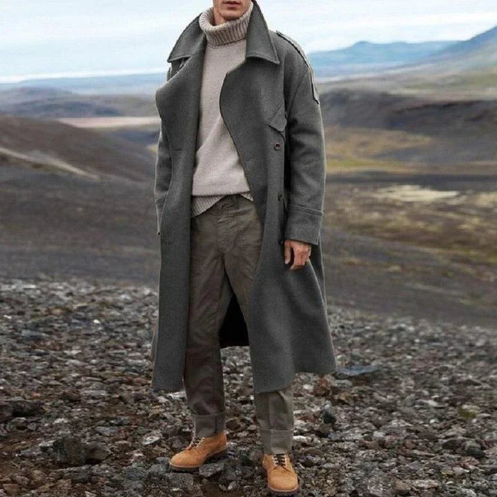 Michael Manteau Long Homme Coupe Ample Confortable & Fermeture Frontale Pratique