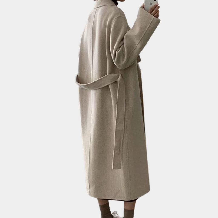 Amelia Manteau Femme Hiver Long Élégant à Double Boutonnage avec Doublure Chaude, vue 2