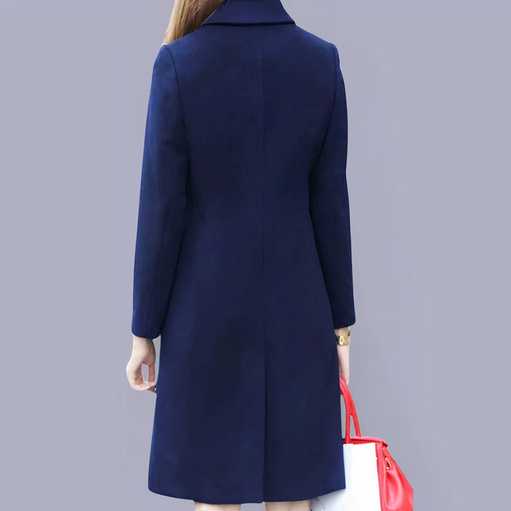 Analia Manteau Femme Élégant Long Classique avec Col Chic, Boutons & Coupe Confortable, vue 5