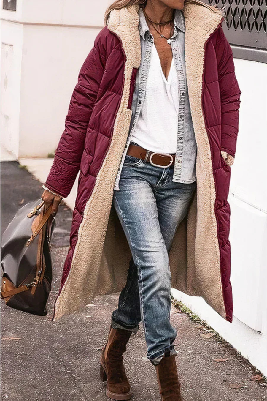 Theodora Manteau Femme Manteau Réversible Élégant et Chaud pour un Style Polyvalent, vue 9