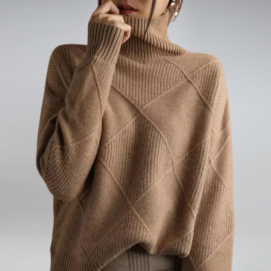 Lydia Pull à Col Roulé pour Femme Cachemire Soigné, Doux & Chaud pour les Mois d’Hiver, vue 2