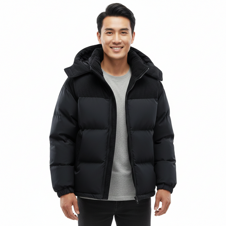 Erick Veste d’Hiver Homme à Capuche Doublure Matelassée, Coupe Regular & Coupe-Vent