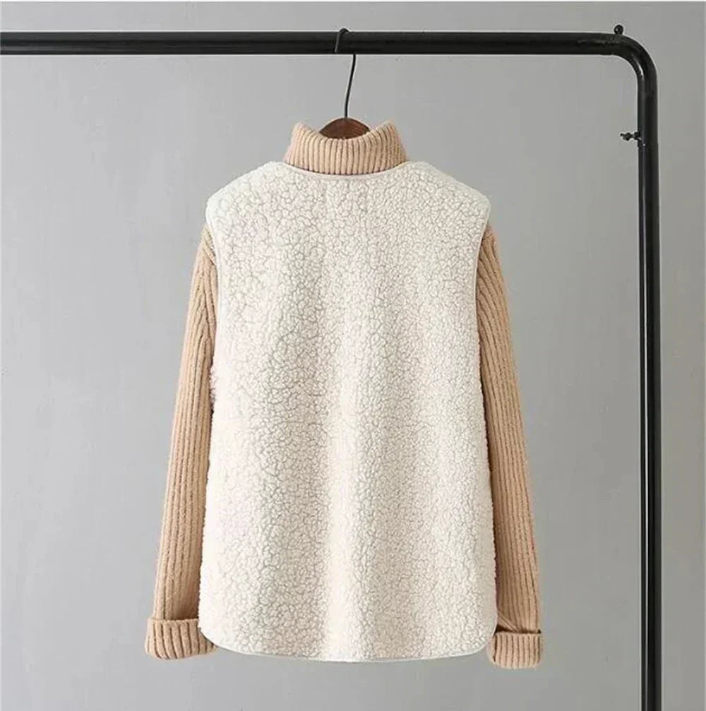 Kate Gilet Femme Sans Manches Sherpa Effet Laine de Mouton Chaud, Léger & Décontracté, vue 7