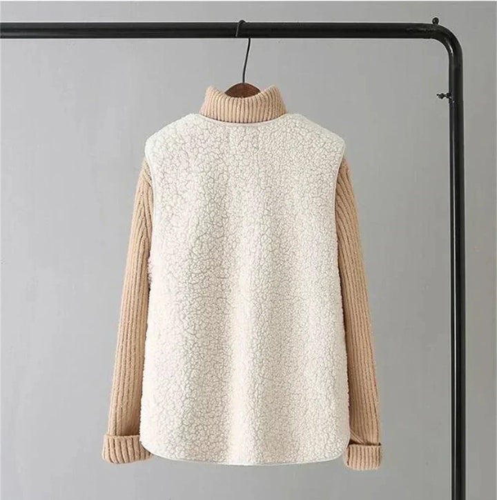 Kate Gilet Femme Sans Manches Sherpa Effet Laine de Mouton Chaud, Léger & Décontracté, vue 7
