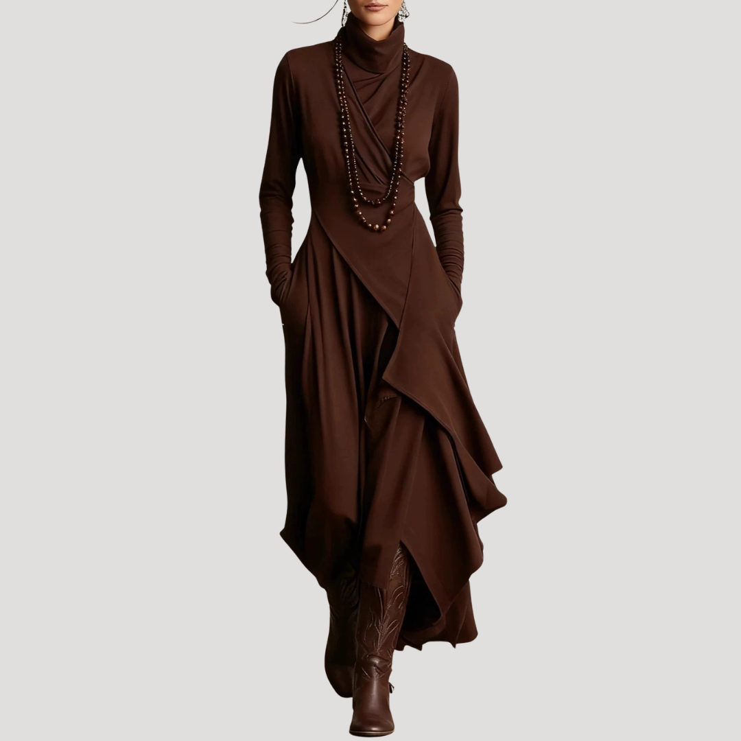 Robe longue manches longues fluide élégante