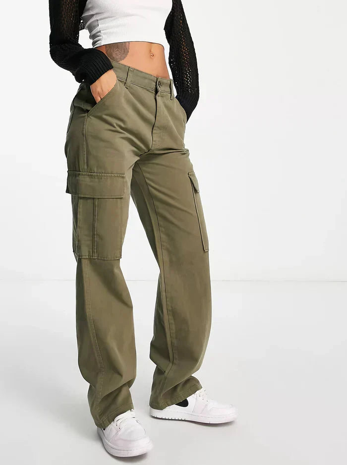 Paisley Pantalon Cargo Femme Pantalon Utilitaire Coupe Droite avec Multiples Poches pour Usage Quotidien & Activités Extérieures, vue 6