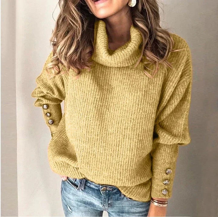 Emma Pull à Col Roulé pour Femme Pull Élégant avec Détails de Boutons & Coupe Confortable, vue 6