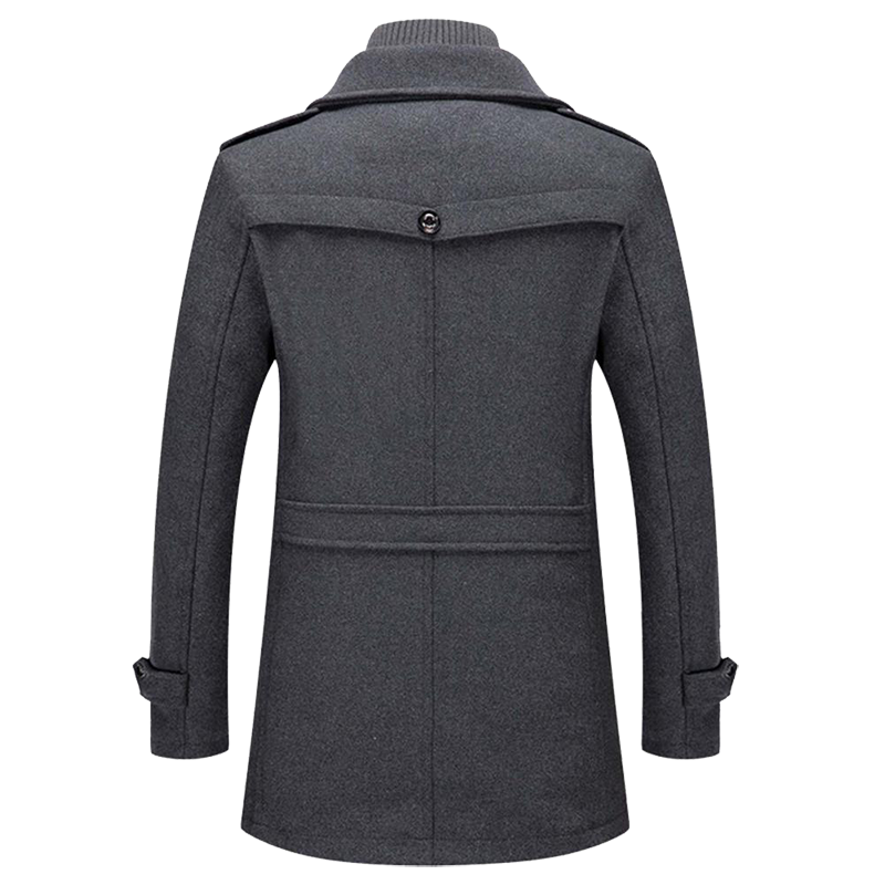 Daniel Manteau Long en Laine pour Homme Pardessus Élégant Boutonné avec Revers Tailleur, vue 2