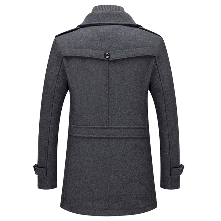 Daniel Manteau Long en Laine pour Homme Pardessus Élégant Boutonné avec Revers Tailleur, vue 2