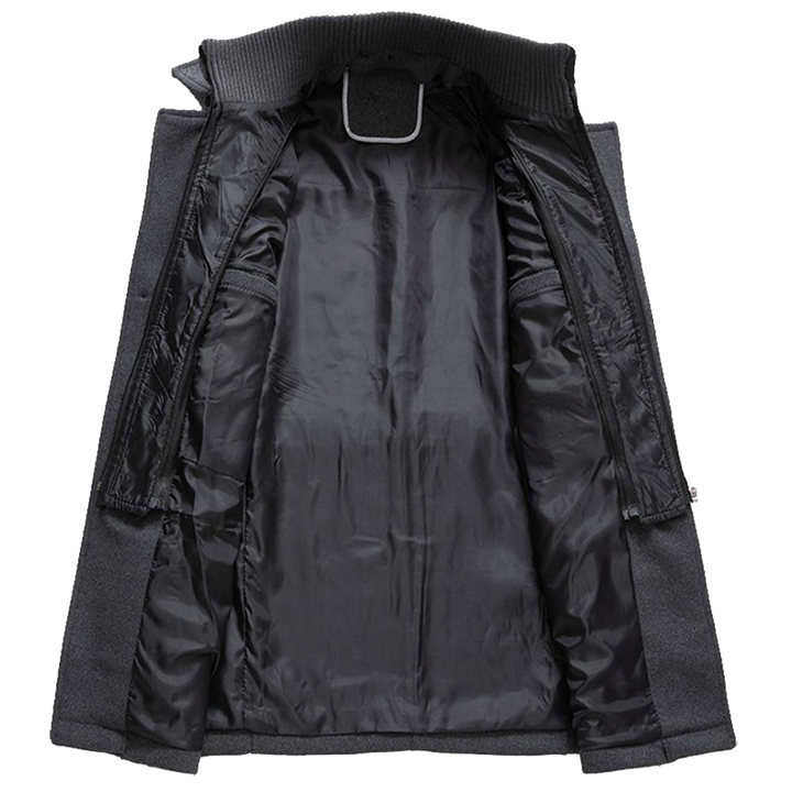 Daniel Manteau Long en Laine pour Homme Pardessus Élégant Boutonné avec Revers Tailleur, vue 4
