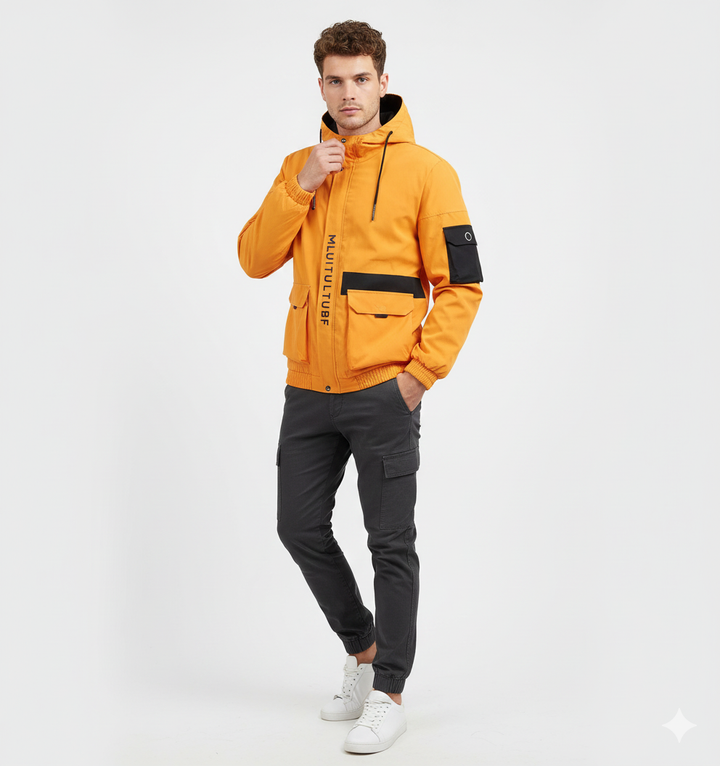 Heidee Veste Homme Déperlante Légère Coupe Regular avec Capuche pour Automne & Hiver, vue 3