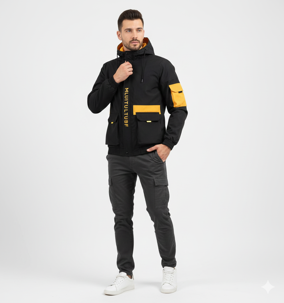 Heidee Veste Homme Déperlante Légère Coupe Regular avec Capuche pour Automne & Hiver, vue 2