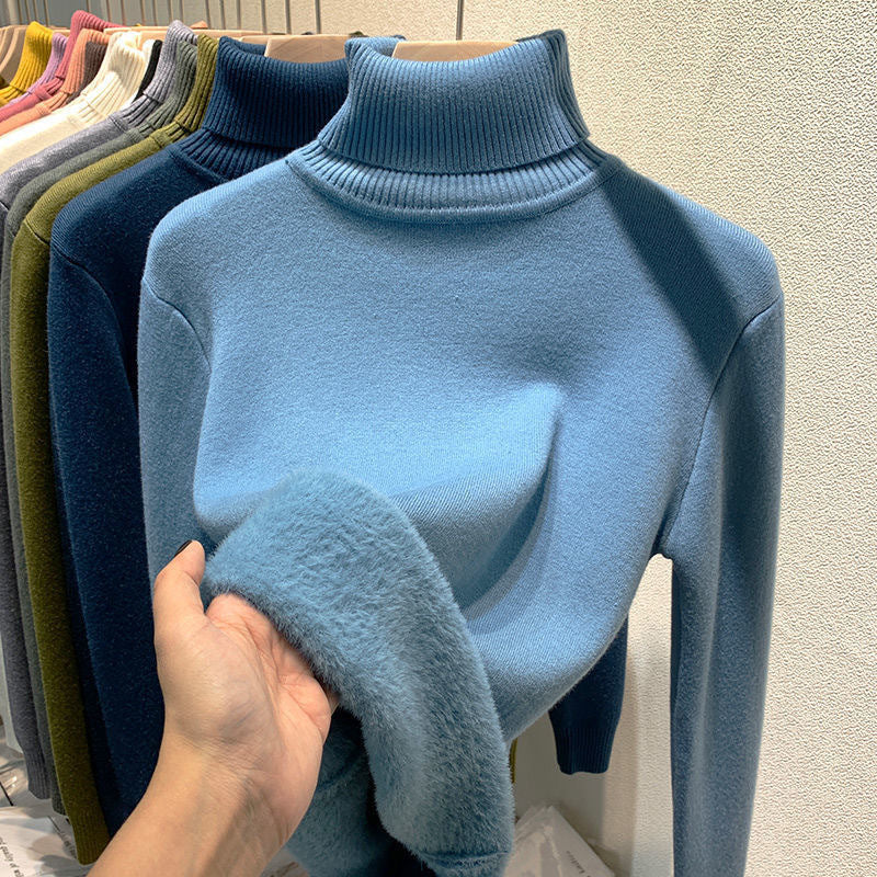 Milani Pull Col Roulé Femme Sweat Doublé Polaire Chaud & Coupe Décontractée d’Hiver, vue 6