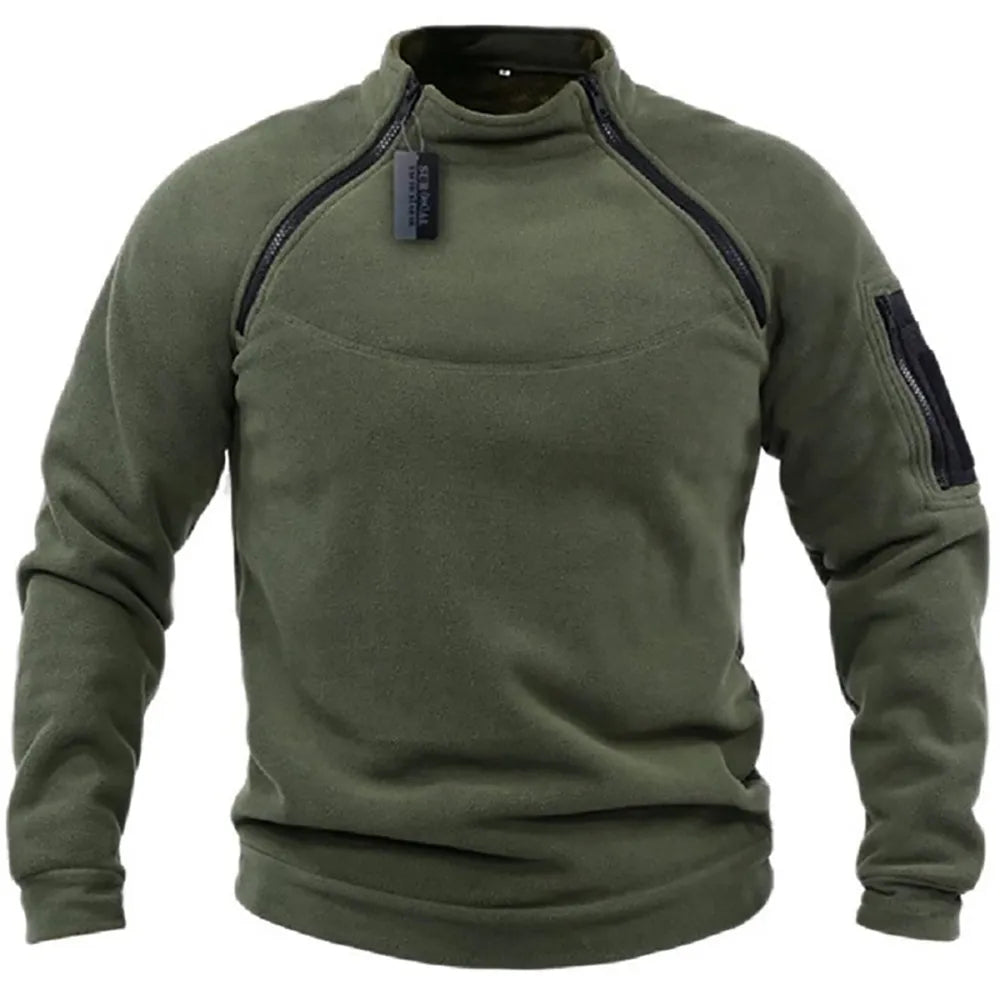 Calix Haut Col Zippé pour Homme Manches longues avec poche sur la manche et surpiqûres structurées