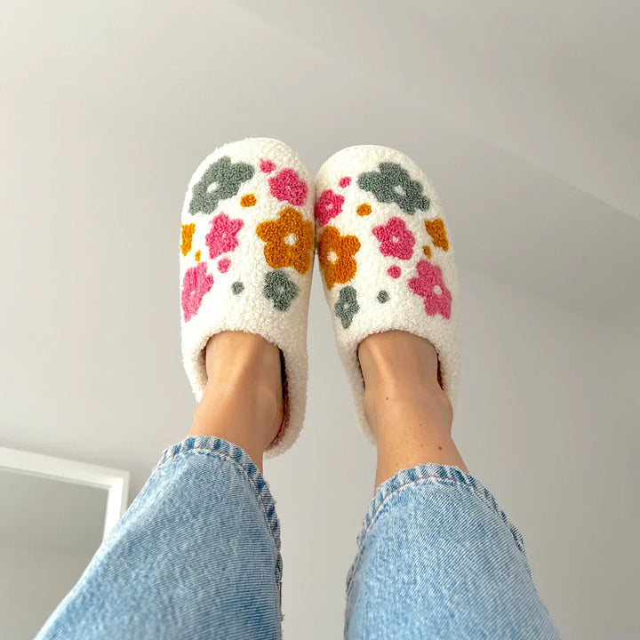 Valentina Chaussons Femme à Motif Floral Pantoufles Intérieures Douces et Chaudes pour un Confort d’Hiver Cocooning, vue 2