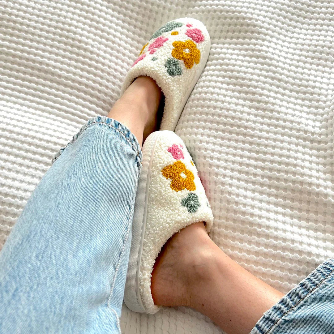 Valentina Chaussons Femme à Motif Floral Pantoufles Intérieures Douces et Chaudes pour un Confort d’Hiver Cocooning, vue 6