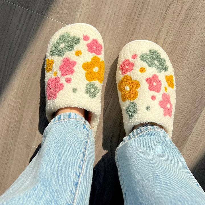 Valentina Chaussons Femme à Motif Floral Pantoufles Intérieures Douces et Chaudes pour un Confort d’Hiver Cocooning, vue 3