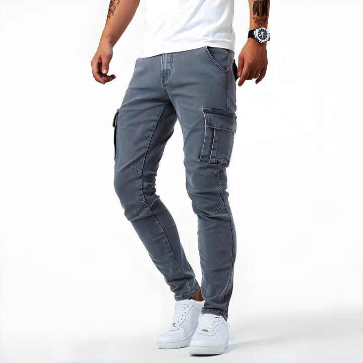 Francois Pantalon Homme Pantalon Cargo en Denim Élastique Confortable & Moderne