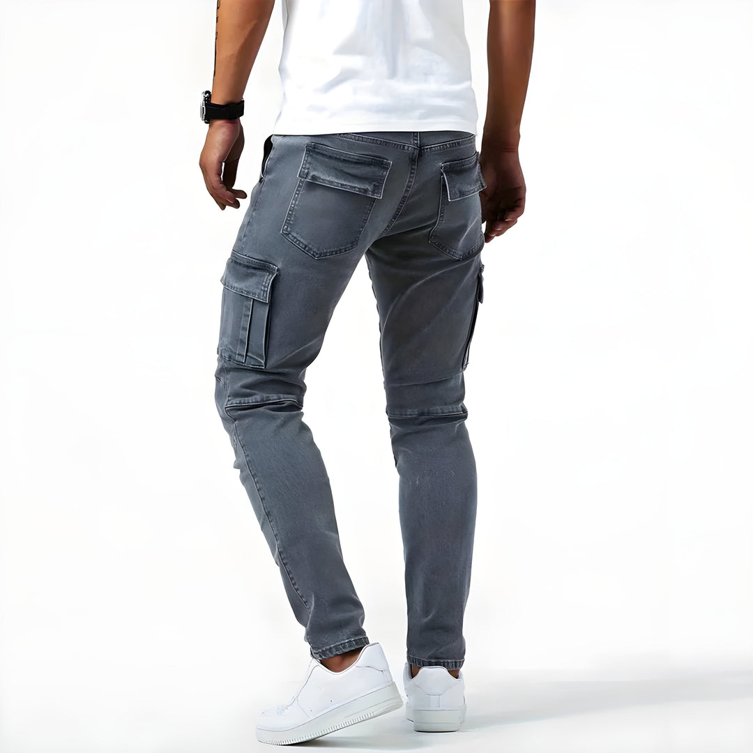 Francois Pantalon Homme Pantalon Cargo en Denim Élastique Confortable & Moderne, vue 6
