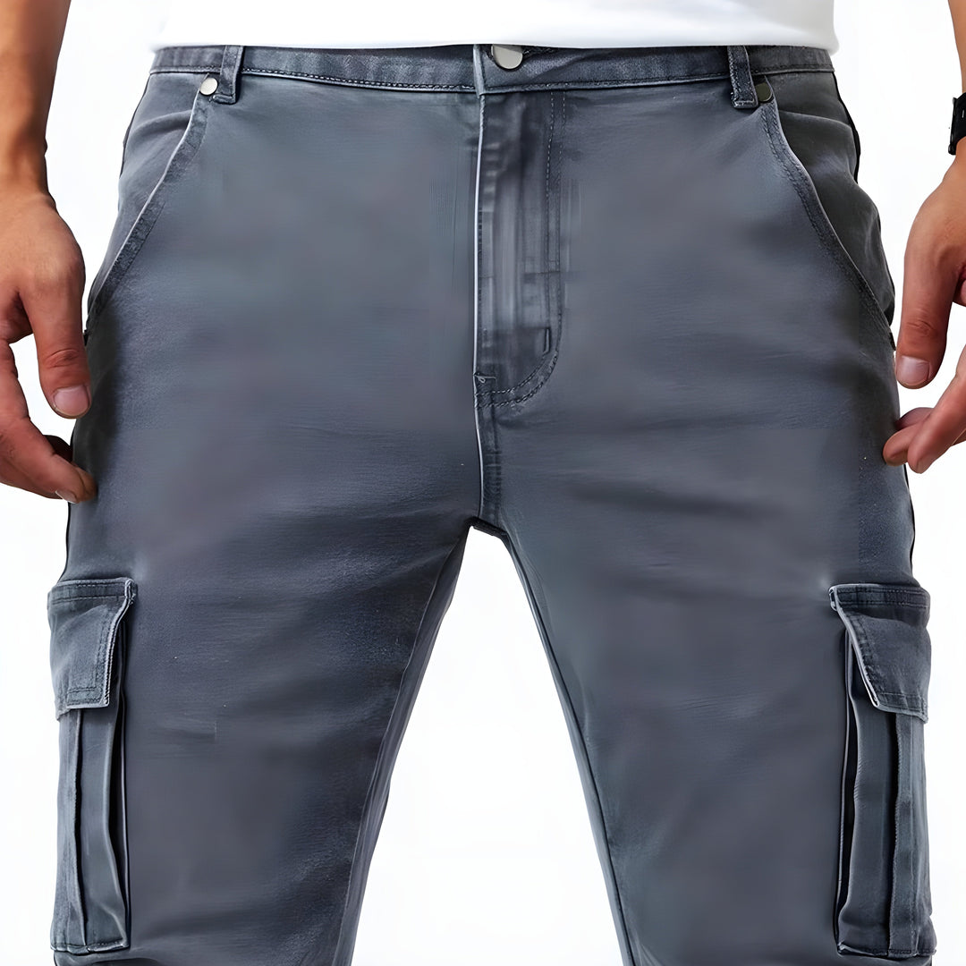 Francois Pantalon Homme Pantalon Cargo en Denim Élastique Confortable & Moderne, vue 4