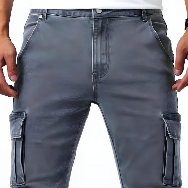 Francois Pantalon Homme Pantalon Cargo en Denim Élastique Confortable & Moderne, vue 4