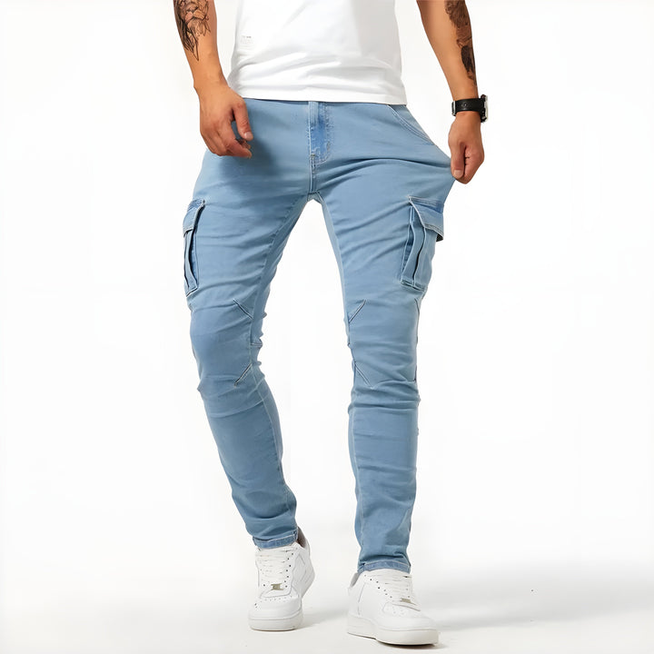 Francois Pantalon Homme Pantalon Cargo en Denim Élastique Confortable & Moderne, vue 7