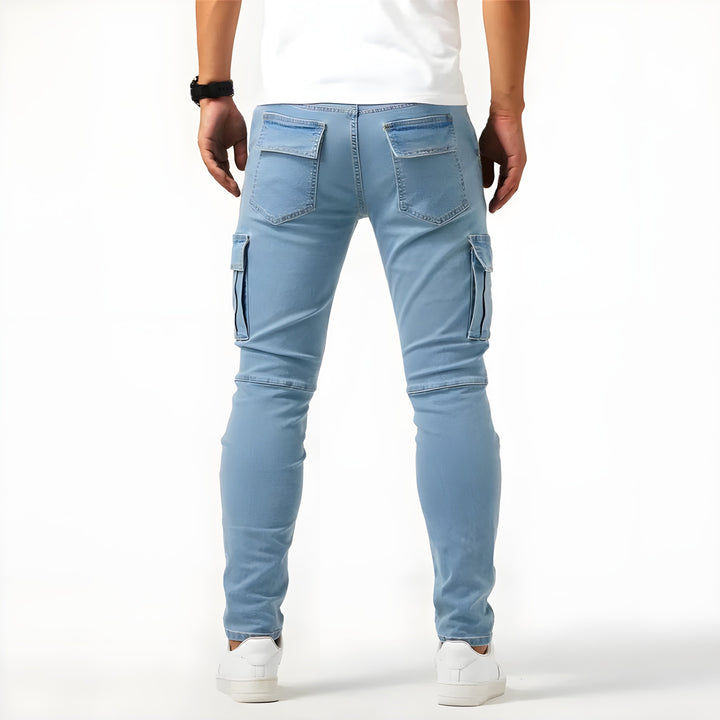 Francois Pantalon Homme Pantalon Cargo en Denim Élastique Confortable & Moderne, vue 8