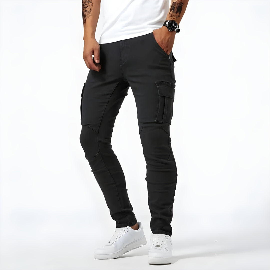 Francois Pantalon Homme Pantalon Cargo en Denim Élastique Confortable & Moderne, vue 5