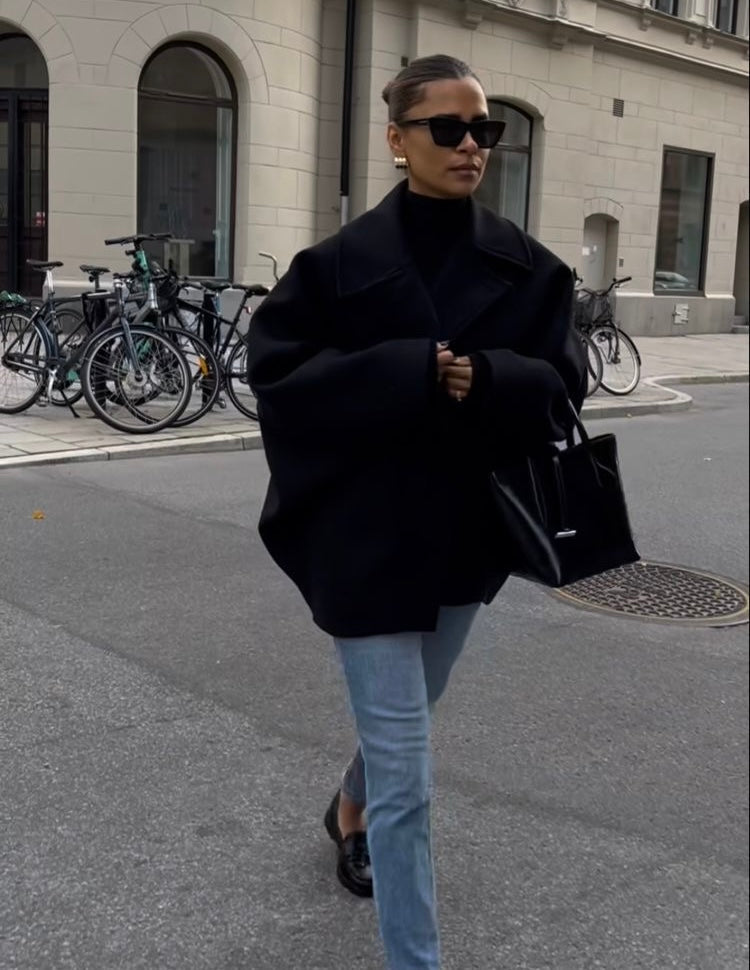 Amélie Femme Manteau Oversize Élégant Manteau en Laine Doux & Tendance pour Hiver, vue 14