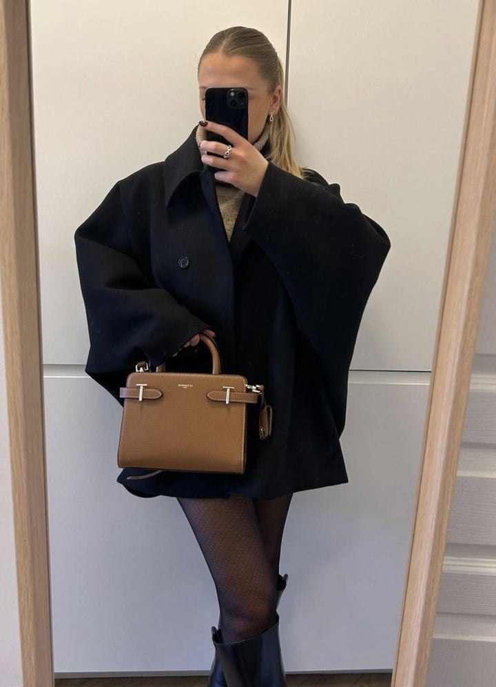 Amélie Femme Manteau Oversize Élégant Manteau en Laine Doux & Tendance pour Hiver, vue 15