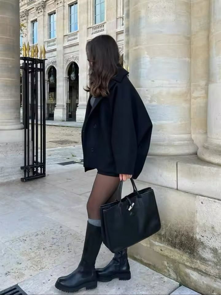 Amélie Femme Manteau Oversize Élégant Manteau en Laine Doux & Tendance pour Hiver, vue 6