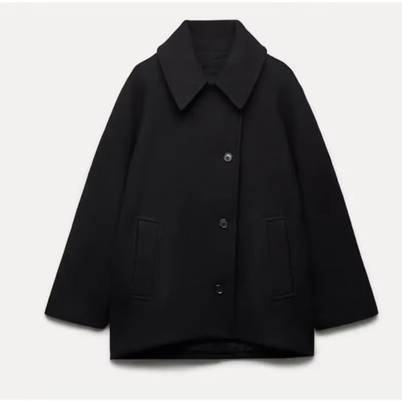 Amélie Femme Manteau Oversize Élégant Manteau en Laine Doux & Tendance pour Hiver, vue 16